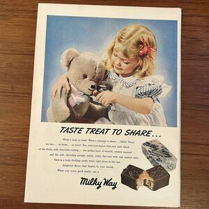Vintage 1948 Original Magazine Ad Milky Way Candy Bar Taste Treat To Share